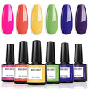 Modelones Gel Nail Polish Set - Summer Neon 6 Hot Pink Large Capacity 10ML Gel Polish Kit Purple Blue Inspire Nail Polish Gel Soak Off LED Nail Art Manicure DIY Home Salon Holiday Gift for Women modelones