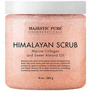 MAJESTIC PURE Himalayan Salt Body Scrub with Collagen and Sweet Almond Oil - Exfoliating Salt Scrub to Exfoliate & Moisturize Skin, Deep Cleansing - 10 oz MAJESTIC PURE