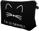 Cosmetic Bag for Women,Loomiloo Adorable Roomy Makeup Bags Travel Waterproof Toiletry Bag Accessories Organizer Cute Gifts (black cat 51294) LOOMILOO Store