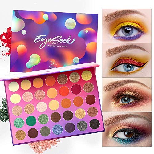 EYESEEK Colorful Eyeshadow Palette High Pigmented Makeup Palette Metallic And Shimmer Eyeshadow Pallet Easy To Blend Long Lasting Eye Shadow Makeup Pallet EYESEEK