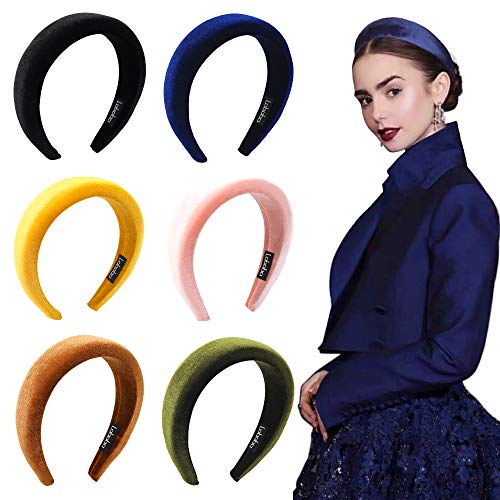 Headbands Women Hair Head Bands - 6 Pcs Diademas Para Mujer De Moda Accessories Velvet Padded Head Bands Cute Beauty Fashion Hairbands Girls Vintage Thick Hair Bands Ivyu