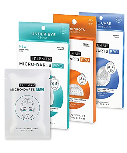 Freeman Beauty MicroDarts PRO Korean Skincare Variety Set Undereye Patches Dark Spot Remover and Face Wrinkle Patches, 3 Count FREEMAN