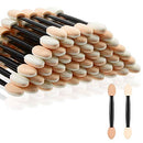 Eyeshadow Applicators,MORGLES Eyeshadow Brush Sponge Applicator 50pcs Disposable Eyeshadow Brush Eyeshadow Sponge Brush Eye Makeup Applicators(Black) MORGLES