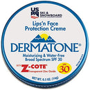 Dermatone Mini Tin Lips and Face Protection Creme w/ Z-Cote Sunscreen SPF 30, UVA/UVB SPF30, Clear Zinc Sunscreen Protects against Chapping, Windburn, Sunburn, and Frostbite 0.50 oz Dermatone