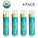 Sky Organics Organic Tropical Coconut Lip Balm With Beeswax for Lips, USDA Certified Organic to Moisturize, Soothe & Soften, 4pk. Sky Organics