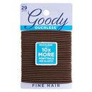 Goody Ouchless Elastic Hair Tie - 29 Count, Brown - 2MM for Fine to Medium Hair - Pain-Free Hair Accessories for Men, Women, Boys, and Girls - for Long Lasting Braids, Ponytails GOODY