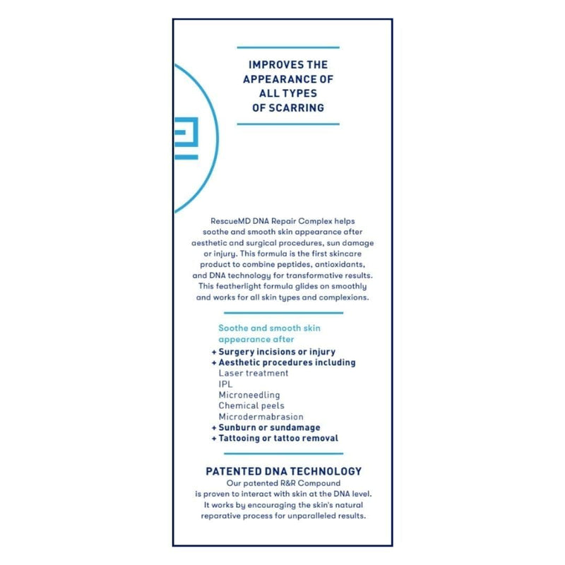 RescueMD DNA Repair Complex 30mL Scar Treatment Serum, Post-Procedure and Skin Damage Solution Infinity Warehouse