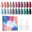 Makartt Gel Nail Polish Set - 22 Colors Nail Gel Fall Gel Polish Soak Off Nail Gel Polish LED Required UV Gel Brown Purple Red Blue Green Gray Gel Nail Kit with 8ML Base Coat Top Coat Soak Off Gel Makartt