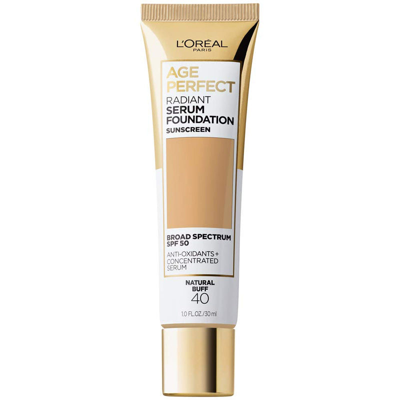 L'Oreal Paris Age Perfect Radiant Serum Foundation with SPF 50, Natural Buff, 1 Ounce L'Oreal Paris