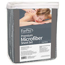 ForPro Premium Microfiber 3-Piece Massage Sheet Set, Ultra-Light, Stain and Wrinkle-Resistant, Includes Flat Sheet, Fitted Sheet and Face Rest Cover, Cool Grey ForPro Professional Collection