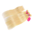 613 Honey Blonde Bundles with Closure 100% Brazilian Virgin Straight Human Hair 3 Bundles with 4×4 Lace Closure Remy Hair Weft Platinum Blonde Free Part 150% Density(14 16 18+12, 613) Aopusi