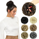 ROSEBUD Messy Bun Hair Pieces Scrunchie Hair Bun Extensions Synthetic Chignon Hairpiece for Women Hair Updos Rose bud