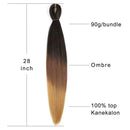 3 Tone Pre Stretched Braiding Hair, 28 Inches Ombre Yaki texture Braid Hair Extensions, 6 Bundles 100% Top Quality Kanekalon Synthetic Colorful Hair Braids (1b-30-27) DAN NING