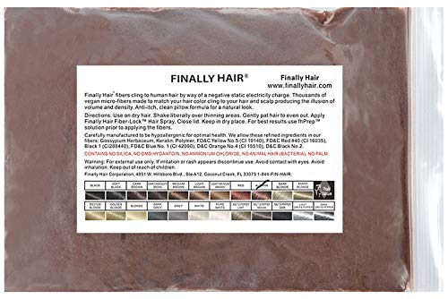 Finally Hair Hair Building Fibers Refill Bag, Light Medium Brown - our lightest brown shade, 56 Grams, Premium Hair Loss Concealer in a Refill Bag