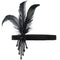 BABEYOND 1920s Flapper Headpiece Roaring 20s Great Gatsby Headband Black Feather Headband 1920s Flapper Gatsby Hair Accessories (Black) BABEYOND