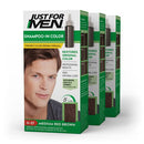 Just For Men Shampoo-In Color, Mens Hair Dye with Vitamin E for Stronger Hair - Medium Red Brown, H-37, 3 Pack (Formerly Original Formula) Just for Men