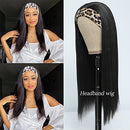 Straight Headband Wig for Women Black 22 Inch Long Straight Headband Wig Premium Synthetic Headband Wig Natural Glueless None Lace Front Wigs with Headbands & Wig Caps( Black) Angels Beauty