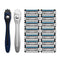 Made For You by BIC Shaving Razor Gift Set for Every Body - Men & Women, 2 Handles with 14 Cartridge Refills - 5-Blade Razors for a Smooth Close Shave & Hair Removal, Navy & White, Kit Made For You