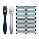 Made For You by BIC Shaving Razor Gift Set for Every Body - Men & Women, 2 Handles with 14 Cartridge Refills - 5-Blade Razors for a Smooth Close Shave & Hair Removal, Navy & White, Kit Made For You