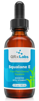 Pure Plant-Based Squalane Oil Boosted with Vitamin E (LARGE 2 oz) - Organic ECOCERT/USDA Certified Squalane Derived from Sugarcane - Best Moisturizer For Face, Body, Skin & Hair - 2 fl oz / 60 ml QRxLabs