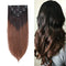 MY-LADY Double Weft 100% Remy Clip in Human Hair Extensions Ombre 2 Tone Color Grade 7A Quality Full Head Thick Long Straight 8pcs 18clips Balayage (22" / 22 inch 160g,Natural Black to Medium Brown) MY-LADY