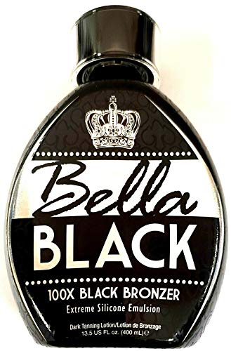 Bella Black 100X Bronzer Tanning Lotion – Premium Tanning Bed Lotion with Extreme Silicone Emulsion and Banana Fruit Extract – Instant Results – Dark Tanning Lotion for Indoor Tanning Beds - 13.5oz Dolce Vita