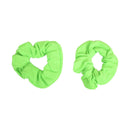 Set of 2 Solid Scrunchies (Neon Green) Motique Accessories