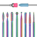 Ejiubas Nail Drill Bits 10Pcs 3/32"(2.35mm) Diamond Drill Bit Set for Nails Professional Cuticle Drill Bit Efile Nail Bit for Acrylic Gel Nails, Manicure Pedicure Shapen Remove Tools, Home Salon Use Ejiubas
