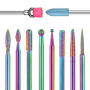 Ejiubas Nail Drill Bits 10Pcs 3/32"(2.35mm) Diamond Drill Bit Set for Nails Professional Cuticle Drill Bit Efile Nail Bit for Acrylic Gel Nails, Manicure Pedicure Shapen Remove Tools, Home Salon Use Ejiubas