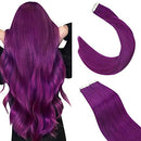Ugeat Real Human Hair Extensions Tape in 12 inch Glue on Hair Extensions Remy Human Hair Extensions