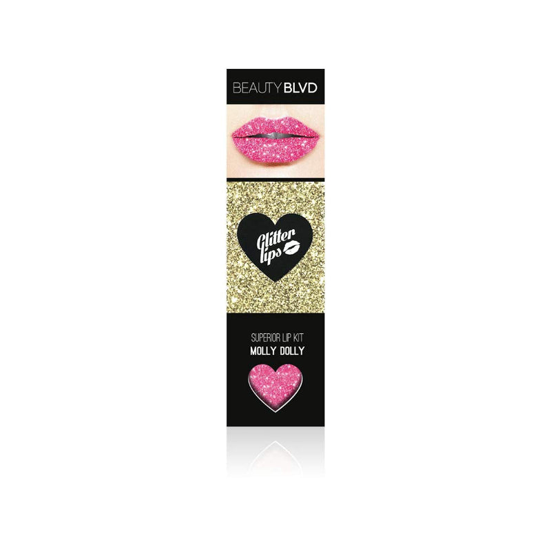 BeautyBlvd Glitter Lips | Glitter Lip Kit | Waterproof & Smudge Proof | Long Lasting | Cruelty Free (Molly Dolly) BEAUTYBLVD