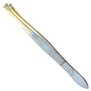 Camila Solingen CS31 3 1/2" Gold Tipped, Surgical Grade, German Stainless Steel Tweezers (Straight) - Flawless Facial Hair and Eyebrow Shaping and Removal for Men/Women CAMILA SOLINGEN