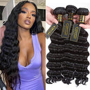 QTHAIR 12a Peruvian Virgin Hair Loose Wave Hair Weave 3 Bundles 300g 16" 16" 16" 100% Unprocessed Loose Deep Wave Virgin Human Hair Weave Natural Color QTHAIR