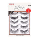 KISS So Wispy Curated Collection of Bestselling False Eyelash Styles Multipack, Volume & Curl, Lash Extensions Look, Signature Wispy Effect, Cruelty Free, Reusable, Contact Lens Friendly, 5-Pair KISS