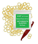 3/16 Inch Orthodontic Elastic Rubber Bands, 100 Pack, Natural, Heavy 4.5 Ounce Small Rubberbands Dreadlocks Hair Braids Fix Tooth Gap, Free Elastic Placer for Braces Prairie Horse Supply