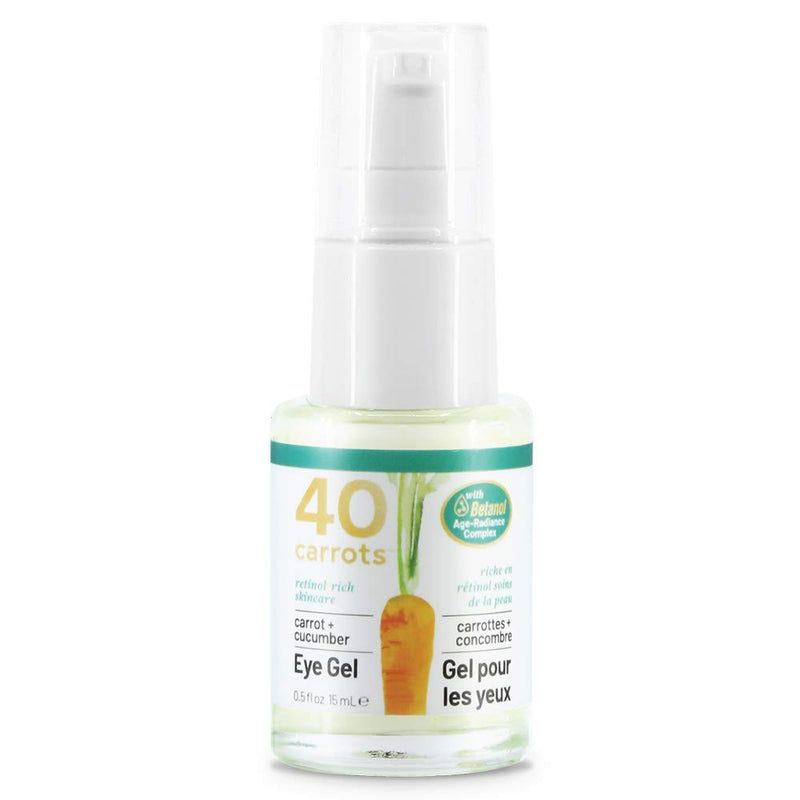 40 Carrots Carrot and Cucumber Eye Gel - Instantly De-ages and Wakes Up Tired Looking Eyes, Paraben Free .5 fl oz (14.8 ml) 40 Carrots