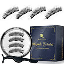 Upgrade Triple Magnetic Eyelashes, Segmented False Eyelashes, 3D Reusable Eyelashes with Applicator Kit, No Glue, Easy to Apply, Light weight, Natural Look, (8 PC with Tweezer, 1.14 inch/29 mm) Miracolove