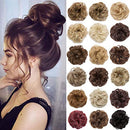 Messy Bun Hair Piece Scrunchy Updo Hair Pieces for Women Fluffy Wavy Hair Bun Scrunchies Donut Top Knot Hairpiece Synthetic Chignons with Elastic Rubber Band Hickory Brown Thicker 1Pc Benehair