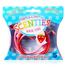 Scenties Strawberry Scented Hair Bands, 5 Pack | Pretty Ponytail Holders for Thick Hair, Thin Hair & Curly Hair | Baby Girl Hair Ties No Damage Elastic Kids Hair Accessories Scenties