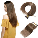18 Inches I Tip Remy Human Hair Extensions 100 Strands/Pack Pre Bonded Keratin Stick Tipped Hair Extensions Cold Fusion Hair Piece Smooth Long Straight For Women