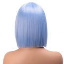 ENTRANCED STYLES Light Blue Wig Synthetic Straight Hair Bob Cut Wig Middle Part Shoulder Length Fashion Bob Wigs for Women Cosplay Wig ENTRANCED STYLES Store
