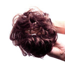 Bella Hair 100% Human Hair Scrunchies Messy Bun Hair Piece for Women Wavy Curly Up-Do Chignon Extensions (#99J Red Wine/#118 Burgundy)