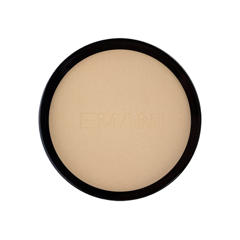 Emani Flawless Matte Powder Foundation - Medium to Full Coverage, Lightweight & Nourishing - Crease-Free & Non-Caking Finish - 12 Grams, Linen (Light Neutral) Emani