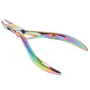 ForPro Professional Collection Titanium Cuticle Nipper ¼ Jaw, Stainless Steel Precision Blades, for Trimming Cuticles & Hangnails, Rainbow Colored ForPro Professional Collection