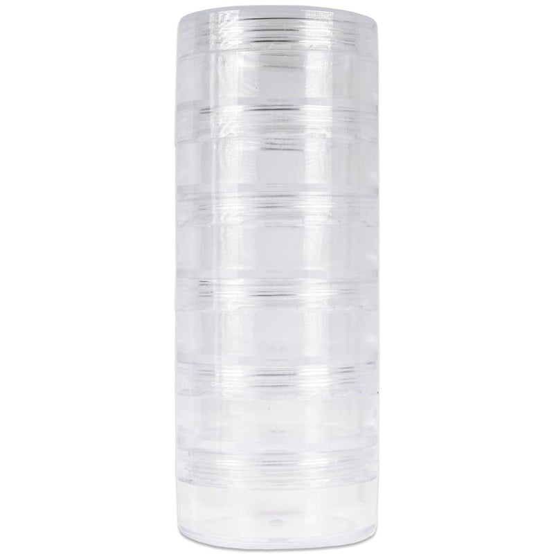 Beauticom 10G/10ML Round Stackable Transparent Plastic Makeup Lotion Cream Cosmetic Ointment Jars with Screw Cap Lid (1 Column (6 Pieces)) Beauticom