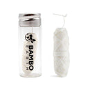 Biodegradable Mint Dental Tooth Lace Floss With Refillable & Reusable Glass Holder - 100% Organic Natural and Compostable Teeth Silk Spool Waxed With Candelilla Wax & Eco-Friendly Zero Waste Packaging BAMBOEARTH