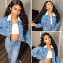 Aolvoblees HD Loose Deep Wave Lace Front Wigs Human Hair for Black Woman 180% Density 4X4 Lace Closure Human Hair Wigs Virgin Hair Wigs Pre Plucked with Baby Hair Natural (16 Inch) Aolvoblees