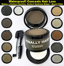 Finally Hair Dark Brown Dab-on Hair Fibers & Hair Loss Concealer, Hairline Creator, Eye Brow Enhancer, and Beard Filler. Dab-on Hair Fiber Shadow Powder (Dark Brown) Finally Hair