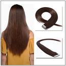 Tape in Hair Extensions Human Hair 14''-24'' Double Side Tape Seamless Skin Weft Rooted Tape on Natural Hair Extensions 20pcs Long Straight Silky (16 inch 50g,