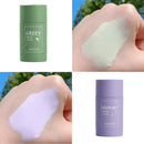 Green tea/Eggplant Purification Clay Stick, Deep Cleansing Pores, Improves Skin, Suitable for Men and Women of All Skin Types （2 PCS） (Green tea/Eggplant) Ysnhsye